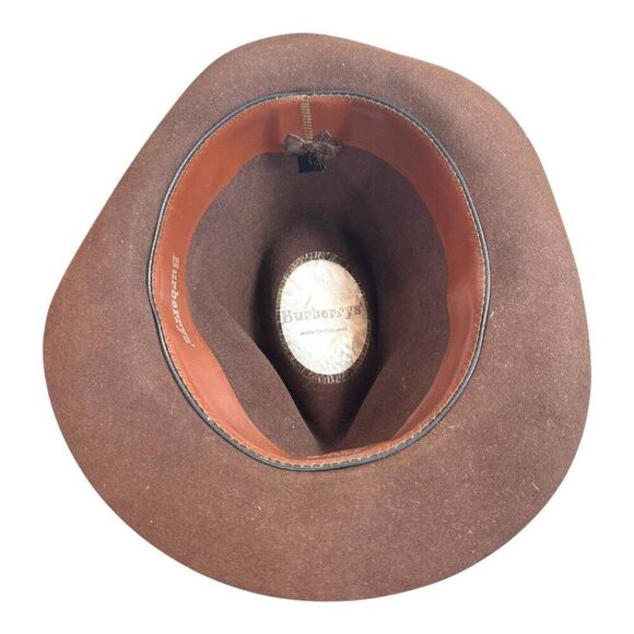 Burberrys Handmade English Brown Fedora Hat 7 1/4 Fine Fur Felt Men Christy's - Picture 8 of 9